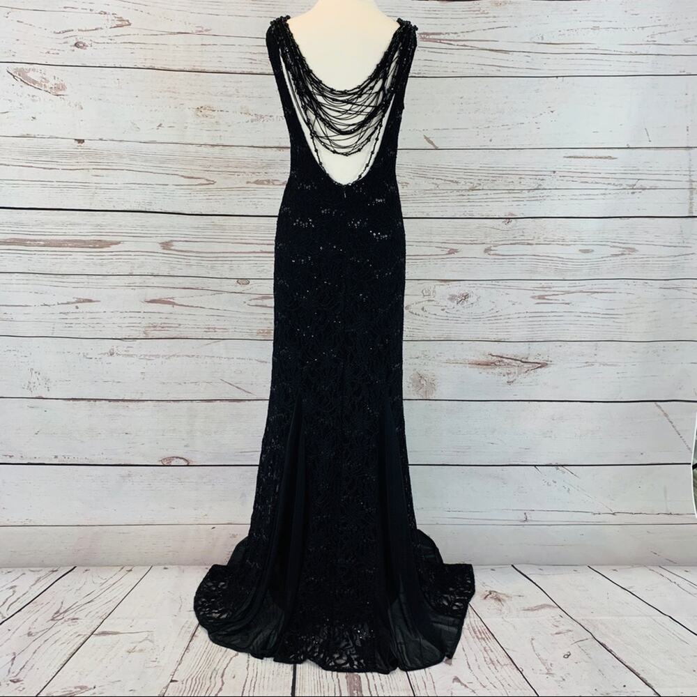 Reign On black sequin with sheer panel hem beaded